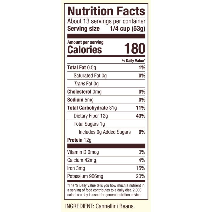 Nutrition facts great northern beans