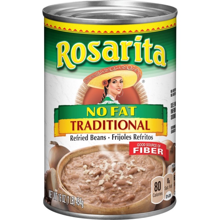 Rosarita refried beans nutrition facts